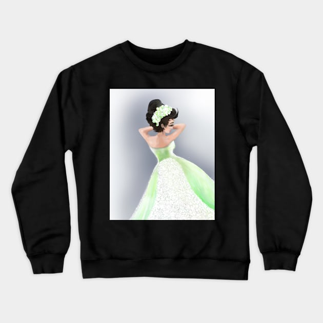 Her Green Dress Crewneck Sweatshirt by petrasart